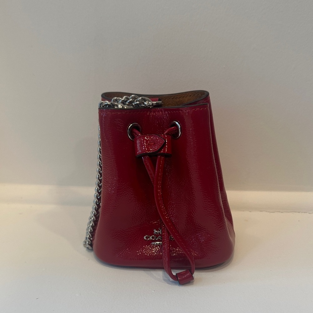 Coach Cherry Red Mini Bag with Chain